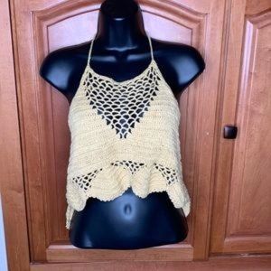 Cotton On Crochet Halter Tie Crop Top